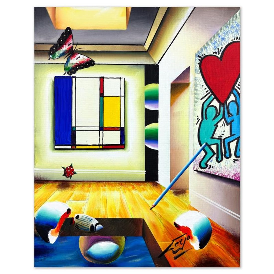 Ferjo, Original Acrylic Painting on Canvas, Hand Signed with Letter of Authenticity. (1 of 2)