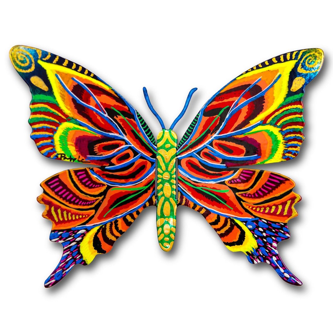 Patricia Govezensky- Original Painting on Cutout Steel "Butterfly" (1 of 2)