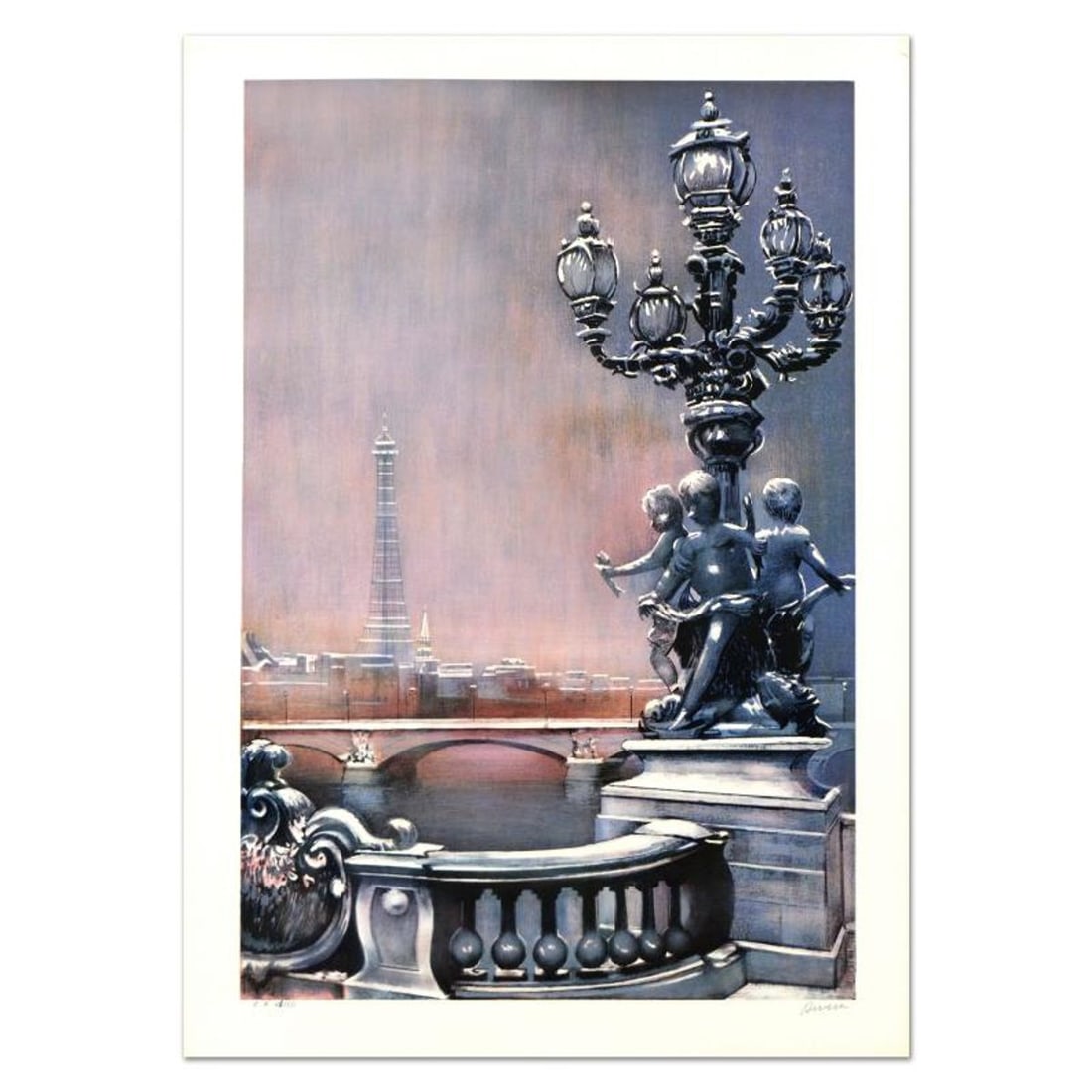 Antonio Rivera, "Pont Alexandre" Hand Signed Limited Edition Lithograph. (1 of 1)