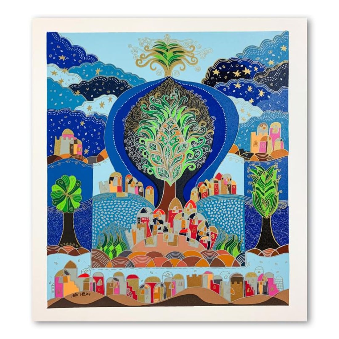 Ilan Hasson, "Tree of Life" Hand Signed Limited Edition Serigraph on Paper with Letter of: Tree of Life is a limited edition serigraph on paper by Ilan Hasson. It is numbered and hand signed and includes a letter of authenticity. Measures approximately 18.5" x 16" (image). Reference#: