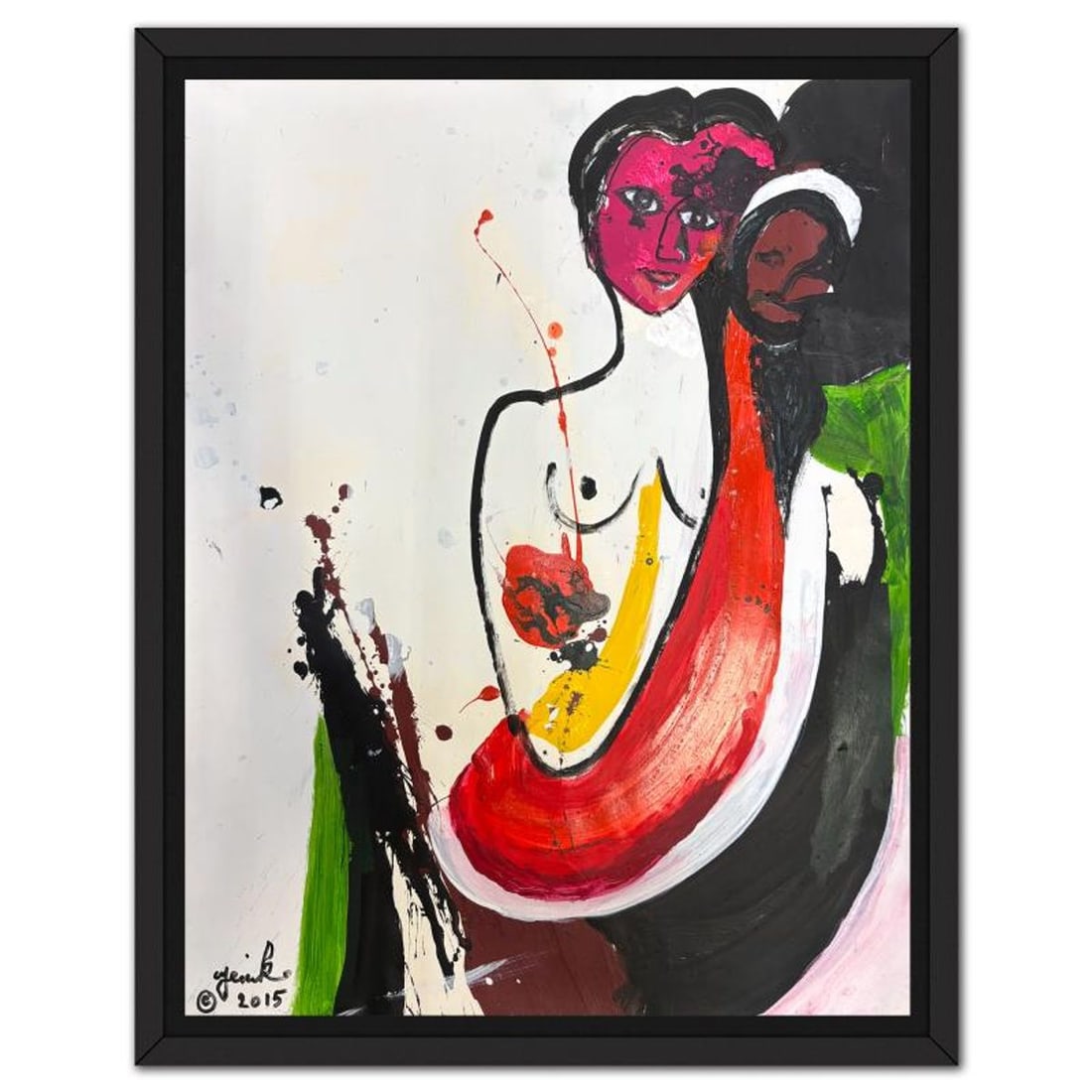 Jenik Cook, Framed Hand Signed Original Painting with Letter of Authenticity.: This is an original acrylic painting on paper by Jenik Cook. Hand signed by the artist, it includes Letter of Authenticity. This piece comes from the artist's personal collection. Measures approximate