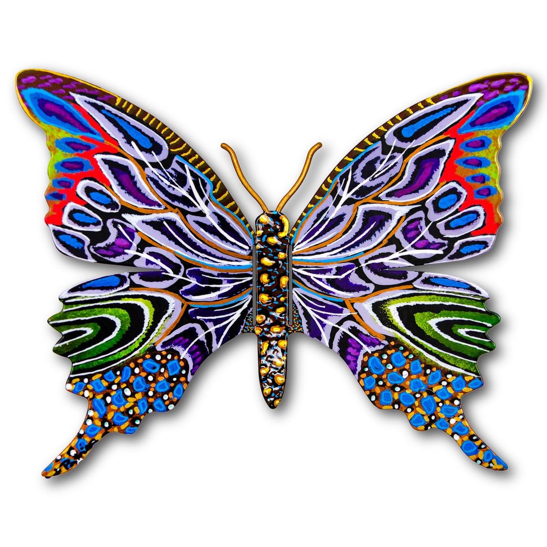 Patricia Govezensky- Original Painting on Cutout Steel "Butterfly" (1 of 2)