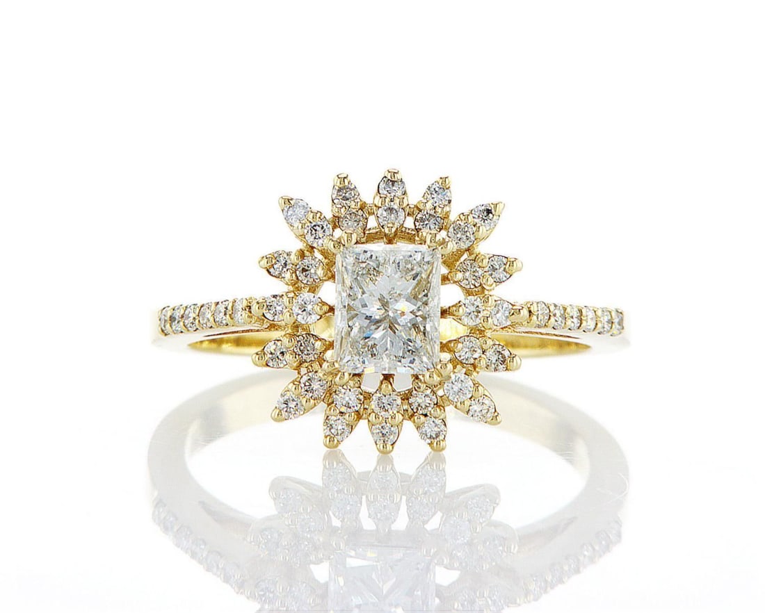 14kt Yellow Gold 1.13ctw Diamond Ring: Jewelry Description Description: One 14k yellow gold ring, set with natural diamonds. Jewelry Weight: 3.55 Grs Total Diamonds Weight: 1.13 Cts Precious Metal: 14kt Yellow Gold Certificate Number: DSL-