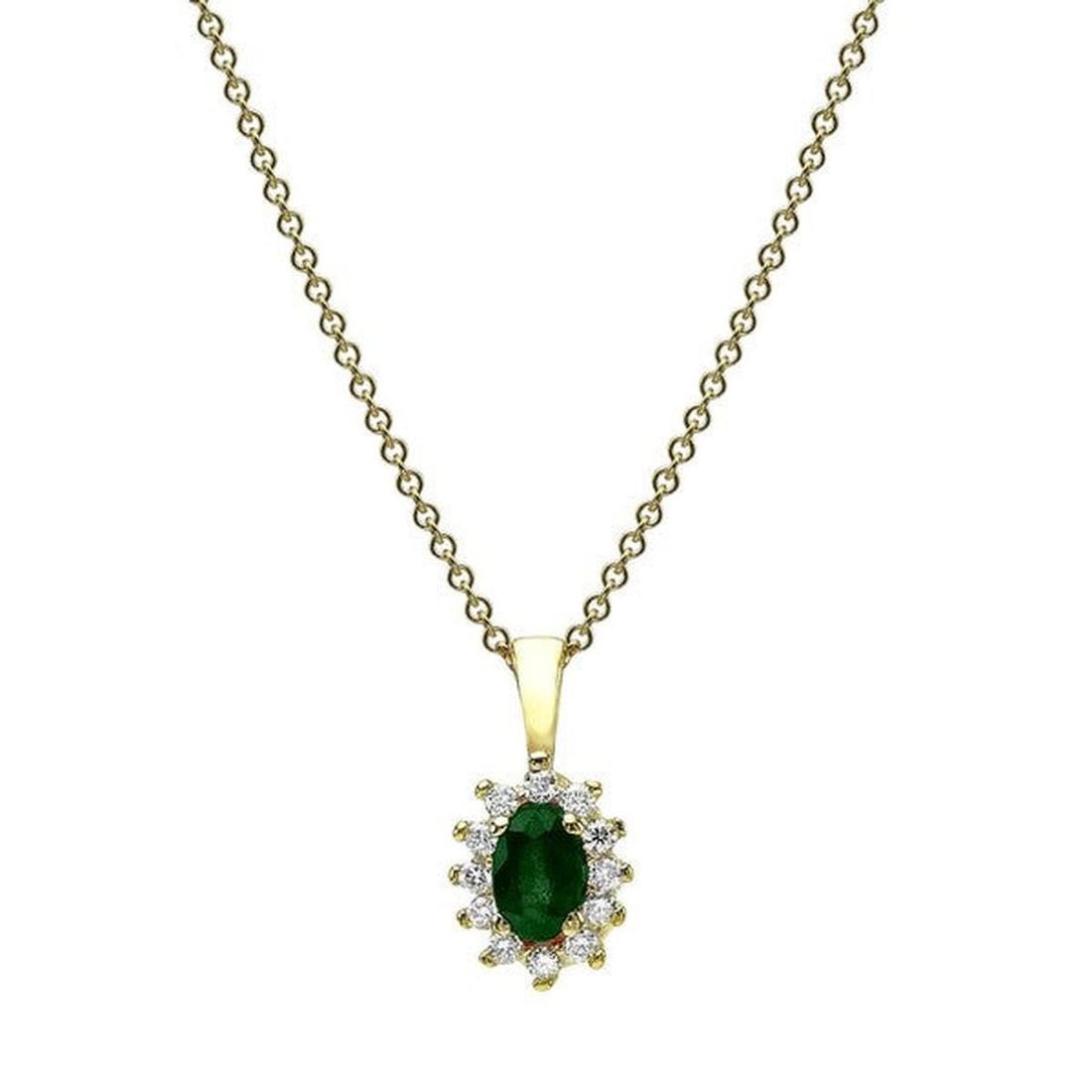14kt Yellow Gold 0.35ctw Diamond Pendant: One 14k yellow gold pendant Jewelry Weight: 1.9Grs Total Diamonds Weight: 0.35Cts Main Stones Description: Quantity: 1 Cut and shape: Oval Carats Weight: 0.35 Color: Green Agate Side Stones Descriptio