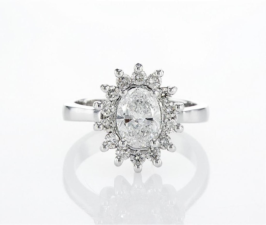 14kt White Gold 1.51ctw Diamond Ring: Jewelry Description Description: One 14k white gold ring, set with natural diamonds. Jewelry Weight: 5.69 Grs Total Diamonds Weight: 1.51 Cts Precious Metal: 14kt White Gold Certificate Number: DSL- 4