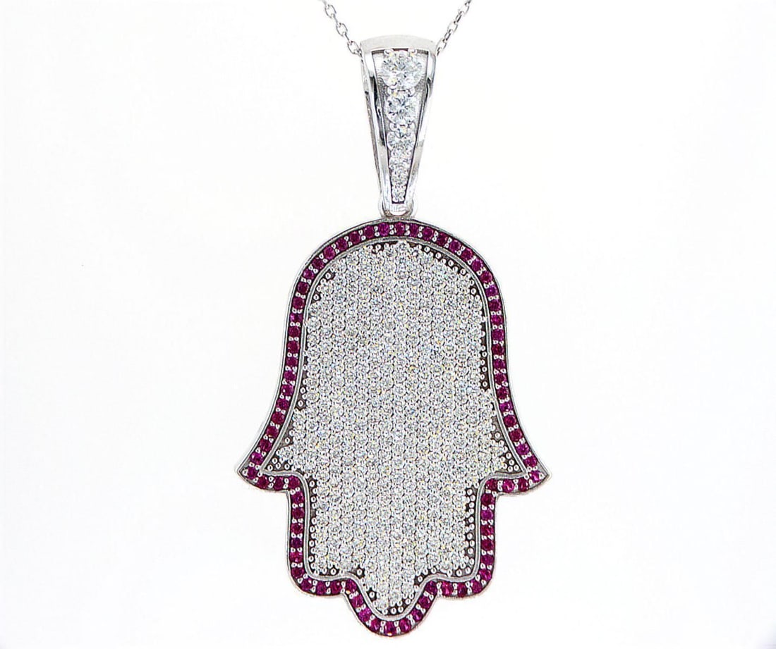 14kt White Gold 5.58ctw Diamond Pendant (1 of 2)