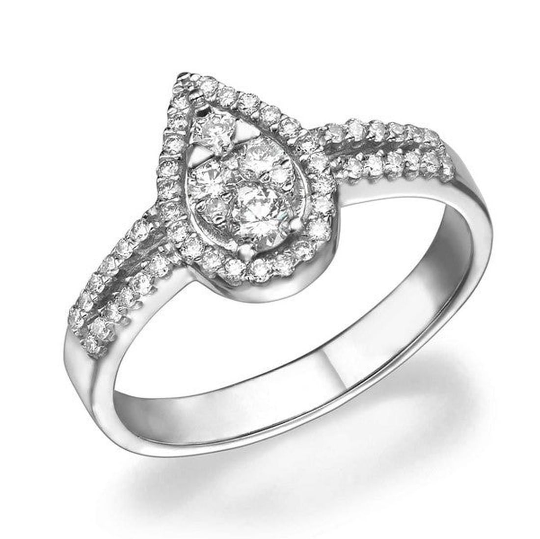 14kt White Gold 0.44ctw Diamond Ring: One 14k white gold ring, set with natural diamond. Jewelry Weight: 2.9Grs Total Diamonds Weight: 0.44Cts Main Stones Description: Quantity: 8 Cut and shape: Round Carats Weight: 0.16 Clarity: VS Color