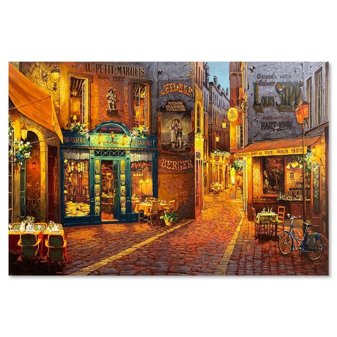 Viktor Shvaiko, "Au Petit Marquis" Hand Embellished Limited Edition Printer's Proof on Canvas (28" x (1 of 2)