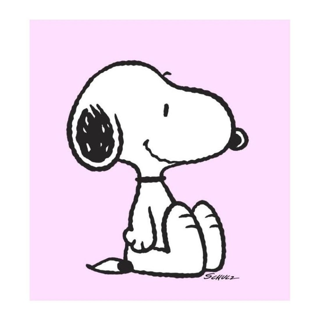 Peanuts, "Snoopy: Pink" Hand Numbered Canvas (40"x44") Limited Edition Fine Art Print with (1 of 2)