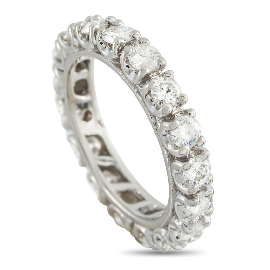 14K WHITE GOLD 2.0CT DIAMOND ETERNITY BAND RING (1 of 4)