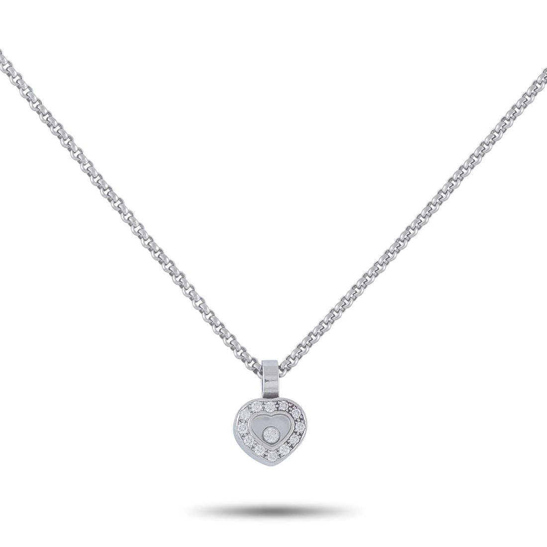 CHOPARD HAPPY DIAMONDS 18K WHITE GOLD DIAMOND PENDANT NECKLACE (1 of 5)