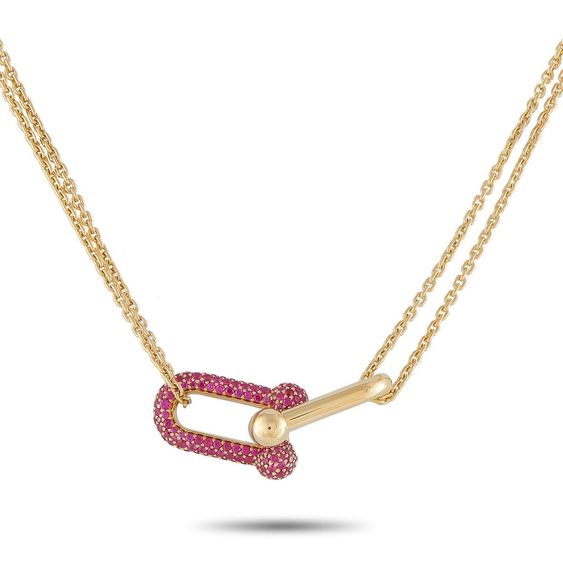 TIFFANY & CO. HARDWEAR 18K YELLOW GOLD RUBY LARGE LINK NECKLACE (1 of 5)