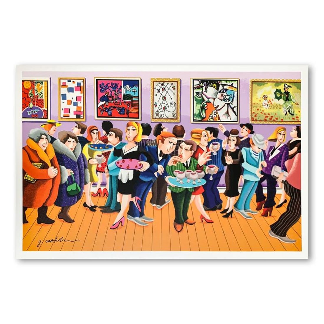 Yuval Mahler, "Opening Day" Hand Signed Limited Edition Lithograph on Paper with Letter of: Opening Day is a limited edition lithograph on paper by Yuval Mahler. It is numbered and hand signed and includes a letter of authenticity. Measures approximately 11" x 17.5" (image). There is a horiz