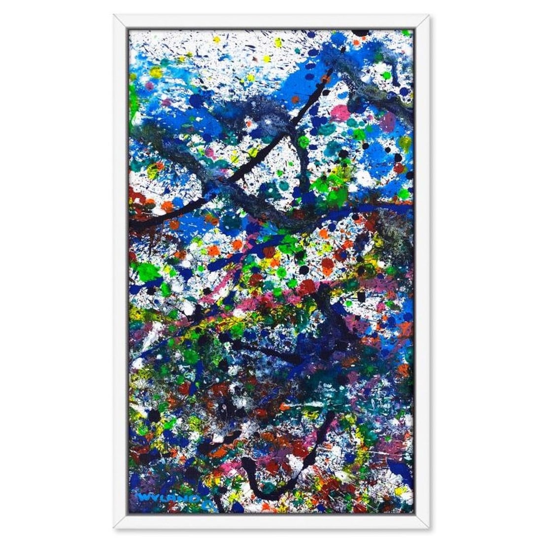 Wyland, Framed Original Acrylic Painting on Canvas, Hand Signed with Letter of Authenticity.: This is an original acrylic painting on canvas by Wyland, hand signed by the artist. This piece comes custom framed. Includes Letter of Authenticity. Measures approx. 34" x 20" (frame), 32.5" x 18.5"