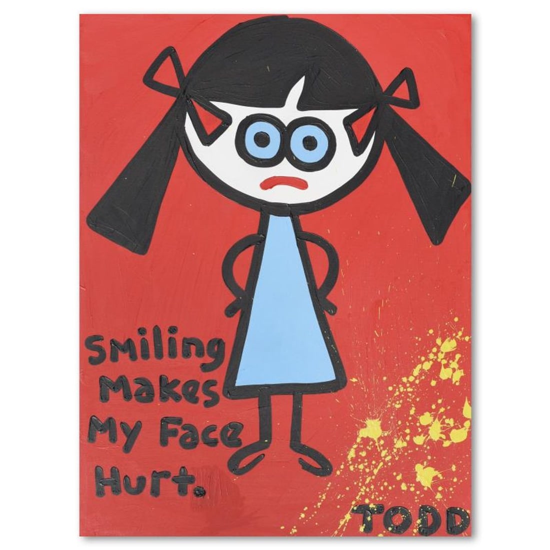 Todd Goldman, "Smiling" Original Acrylic Painting on Gallery Wrapped Canvas (36" x 48"), Hand Signed (1 of 2)