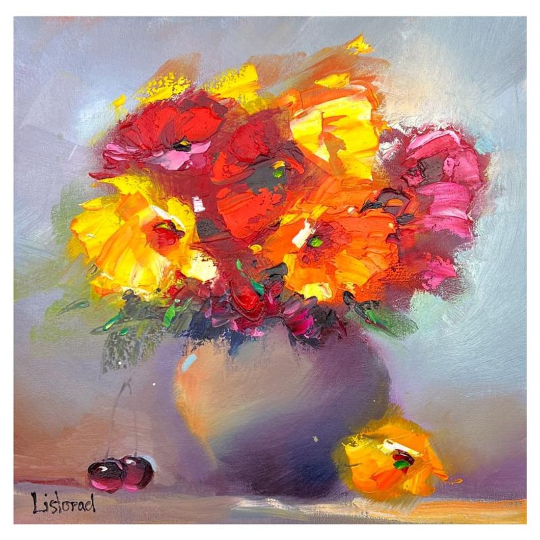 Natalya Listopad, Hand Signed Original Painting on Canvas with Letter of Authenticity.: This is an untitled original painting, acrylic on canvas by Natalya Listopad. It is hand signed by the artist and comes with a letter of authenticity. Measures approximately 14" x 14" (image).