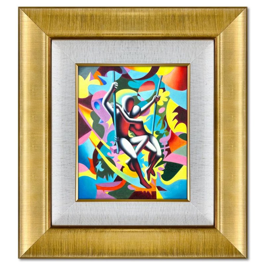 Mark Kostabi, "Moment of Truth" Framed Original Oil Painting on Canvas, Hand Signed with Letter of: Moment of Truth is an original oil painting on canvas by Mark Kostabi, hand signed by the artist. This piece comes framed. Includes Certificate of Authenticity. Measures approx. 22" x 20" (frame), 12"