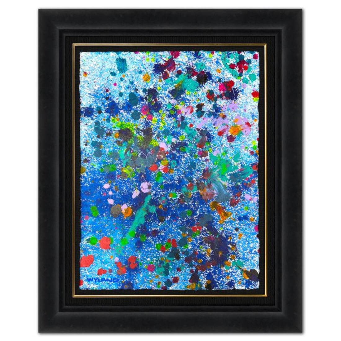 Wyland, "Untitled Abstract" Framed Original Painting on Paper, Hand Signed with Letter of: This is an original watercolor painting on paper by Wyland, hand signed by the artist. This piece comes custom framed. Includes Letter of Authenticity. Measures approximately 38.5" x 31" x (framed), 3