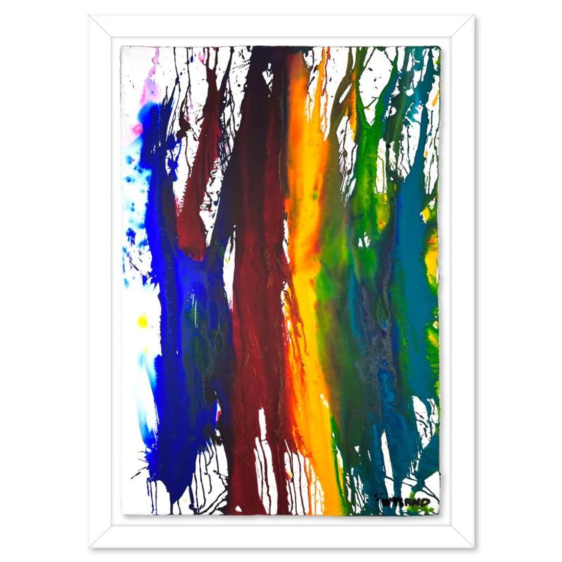 Wyland- Original Watercolor Painting on Deckle Edge Paper "Untitled": Artist: Wyland. Medium: Original Watercolor Painting on Deckle Edge Paper. Title: Untitled. Size: 40" x 26". Measures approx. 48" x 34" (framed). Signature: Hand signed. Certificate of Authenticity: