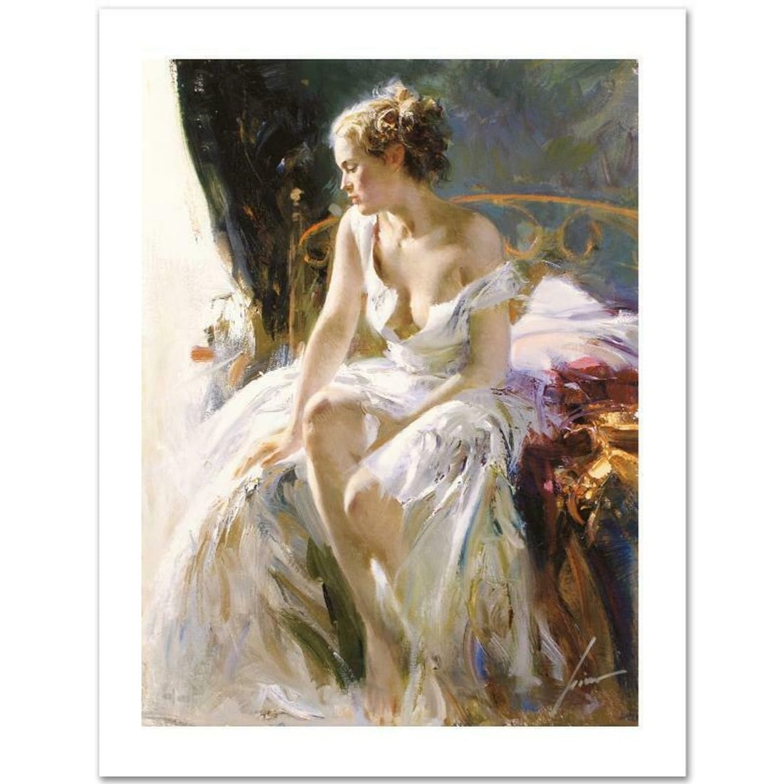 Pino (1939-2010), "Morning Breeze" Hand Signed Limited Edition with Certificate of Authenticity.: Morning Breeze is a limited edition giclee on paper by Pino (1939-2010), numbered and hand signed by the artist. Includes Certificate of Authenticity. Measures approximately 20" x 15" (image).