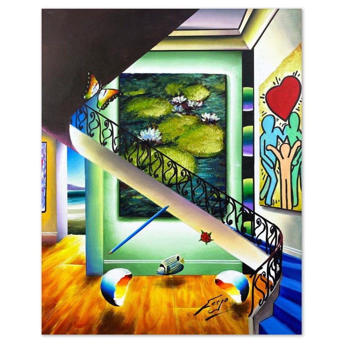 Ferjo, Original Acrylic Painting on Canvas, Hand Signed with Letter of Authenticity. (1 of 2)