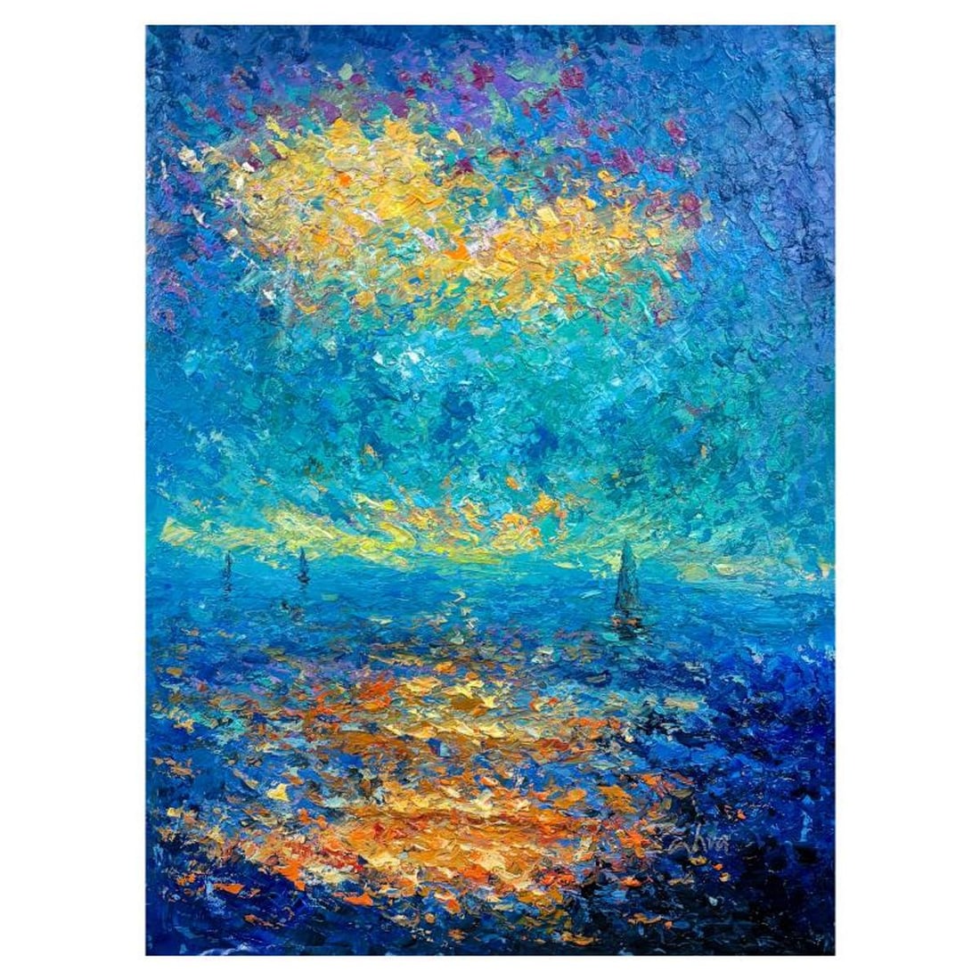 Zahra, Hand Signed Original Acrylic Painting on Canvas with Letter of Authenticity.: This is an original acrylic painting on canvas by Zahra, hand signed by the artist. Includes Letter of Authenticity. Measures approx. 40" x 30" (image).