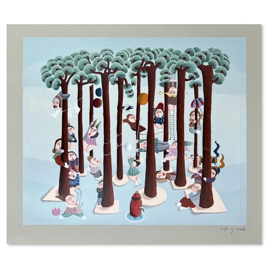 Yuval Mahler, Limited Edition Serigraph, Hand Signed and Numbered with Letter of Authenticity.: This is a limited edition serigraph on paper by Yuval Mahler. The piece comes hand signed by the artist, numbered, and with a letter of authenticity. Measures approximately 18" x 21.5". Reference#: 91