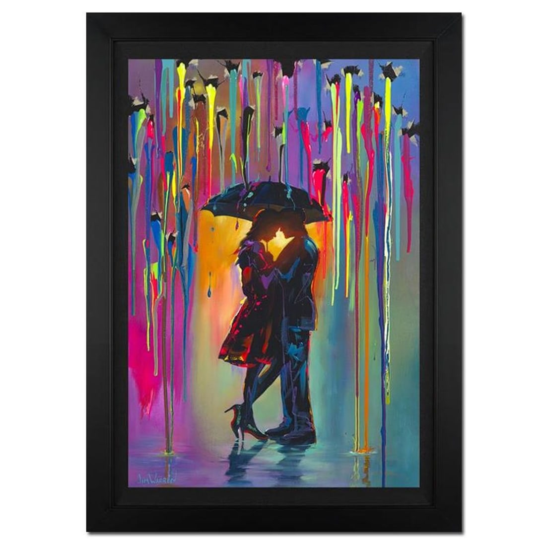 Jim Warren, "Love Protects" Framed Hand Signed, Artist Embellished Limited Edition Giclee on Canvas: Love Protects is an artist embellished limited edition giclee on canvas by Jim Warren numbered AP 2/95. The piece is hand signed, framed, and accompanied by a letter of authenticity. Measures approxim