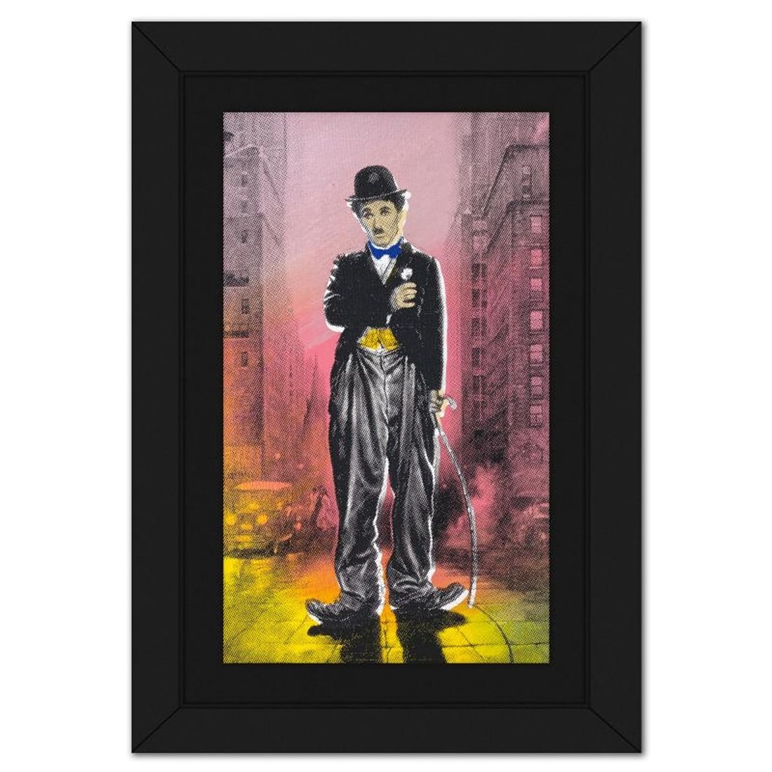 Steve Kaufman (1960-2010), "Charlie Chaplin II" Framed Hand Embellished Limited Edition Silscreen, (1 of 2)