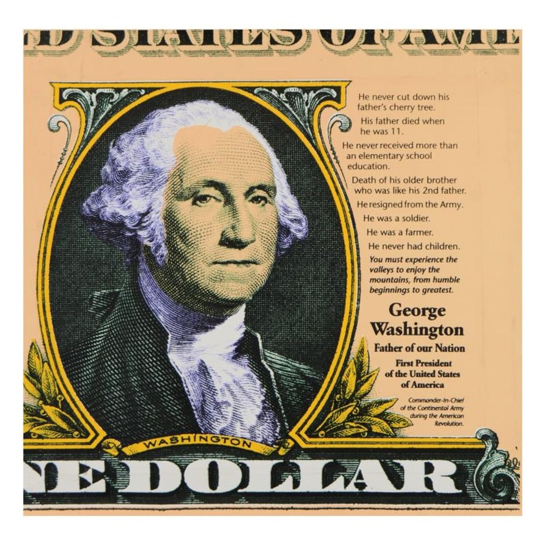 Steve Kaufman (1960-2010), "George Washington, Father of Our Nation" Limited Edition Hand Pulled (1 of 3)