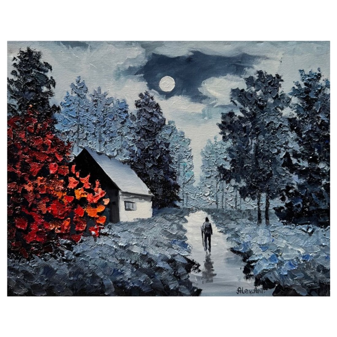 Alexander Antanenka, "Lonely Trail" Hand Signed Original Painting on Canvas with Letter of: Lonely Trail is an original oil painting on stretched canvas by Alexander Antanenka. Hand signed by the artist, the piece comes with a letter of authenticity. Measures approximately 16" x 20" (image).
