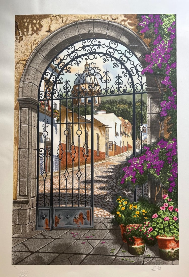Juan Medina- Limited edition Serigraph: Artist: Juan Medina. Medium: Limited edition Serigraph. Size: 30" x 40". Signature: Signed and numbered. Additional: Condition: item has handling marks sold as is. Reference#: 84737.