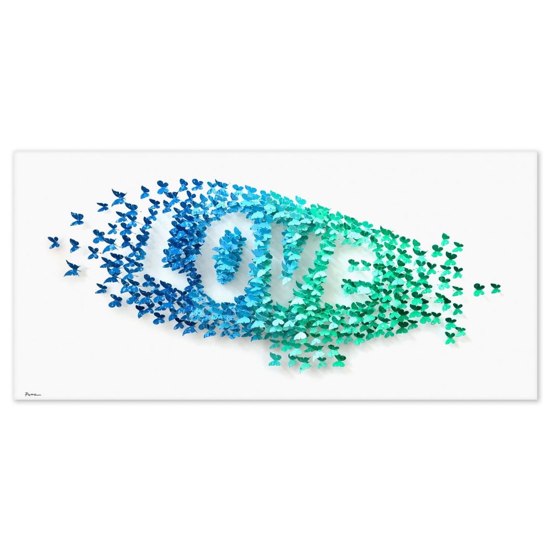 Patricia Govezensky- Original 3D Metal Art on Wood "Airship: LOVE" (1 of 2)