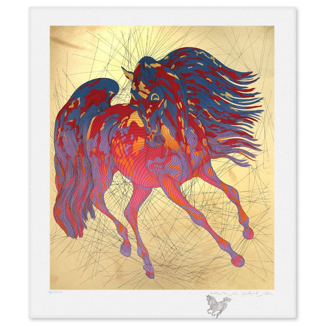 Guillaume Azoulay- Gold Leaf Silkscreen Remarque "Duke" (1 of 3)