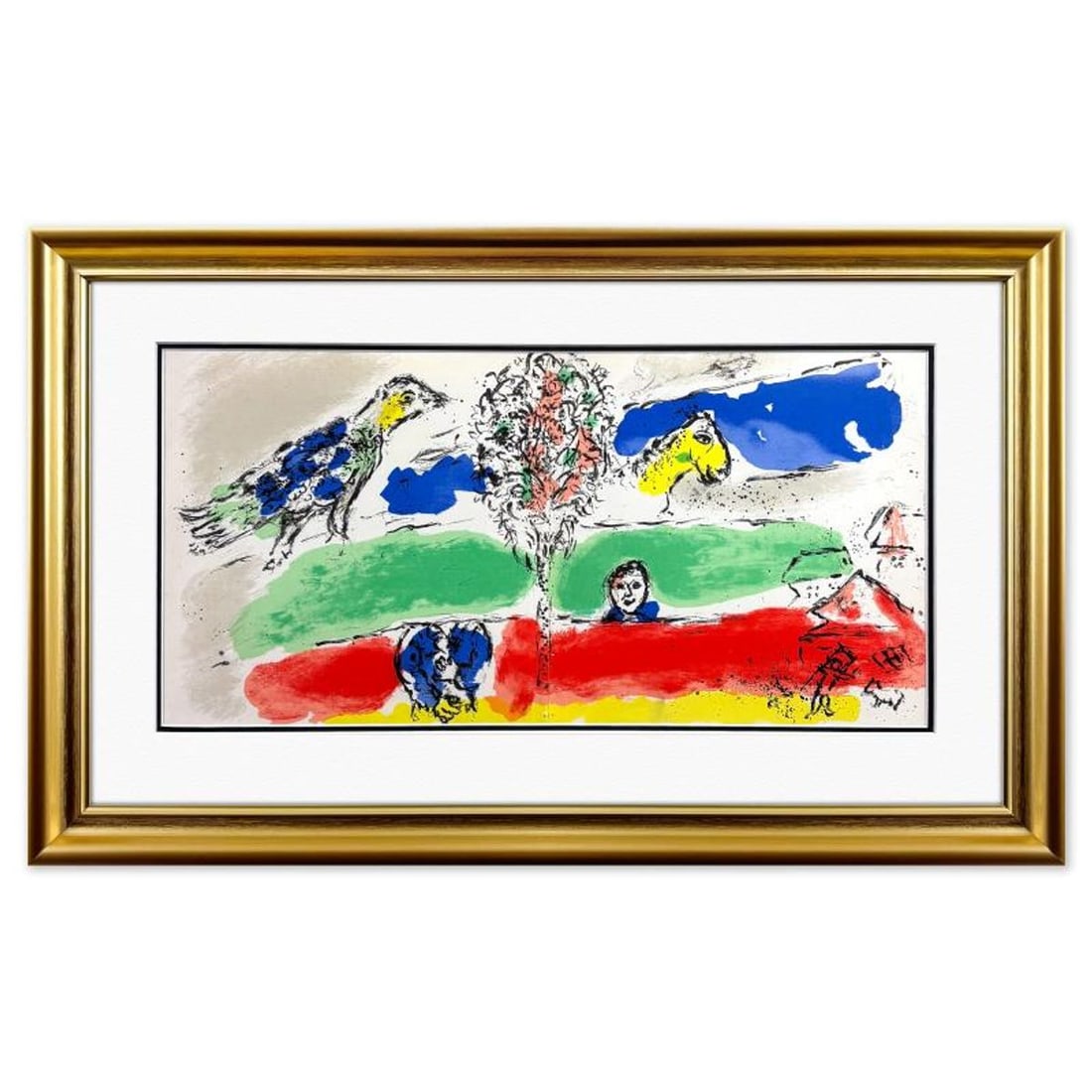 Marc Chagall (1887-1985), "Le Fleuve Vert (The Green River)" Framed Lithograph with Letter of (1 of 2)