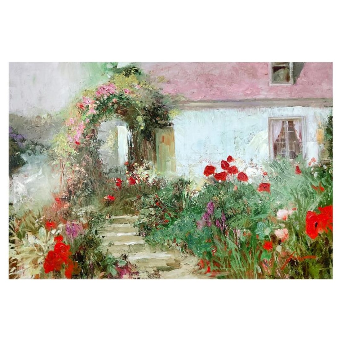 Pino (1939-2010), "Colorful Archway" Hand Embellished Limited Edition on Canvas, CP Numbered 20/35: Colorful Archway is an hand embellished limited edition giclee on canvas by Pino (1939-2010), CP numbered 20/35 and hand signed by the artist. Includes Certificate of Authenticity. Measures approx.