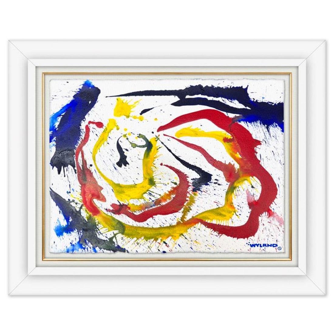 Wyland, "Untitled Abstract" Framed Original Painting on Paper, Hand Signed with Letter of: This is an original watercolor painting on paper by Wyland, hand signed by the artist. This piece comes custom framed. Includes Letter of Authenticity. Measures approximately 31" x 38.5" x (framed), 2