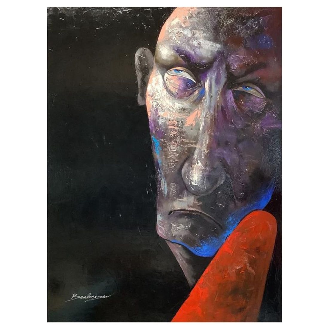 Berberyan, "Alone with My Thoughts" Hand Signed Original Painting on Canvas with Letter of: Alone with My Thoughts"& is an original acrylic mixed media painting on canvas by Ara Berberyan. The piece is hand signed and comes with a letter of authenticity. Measures approximately 40" x 30".