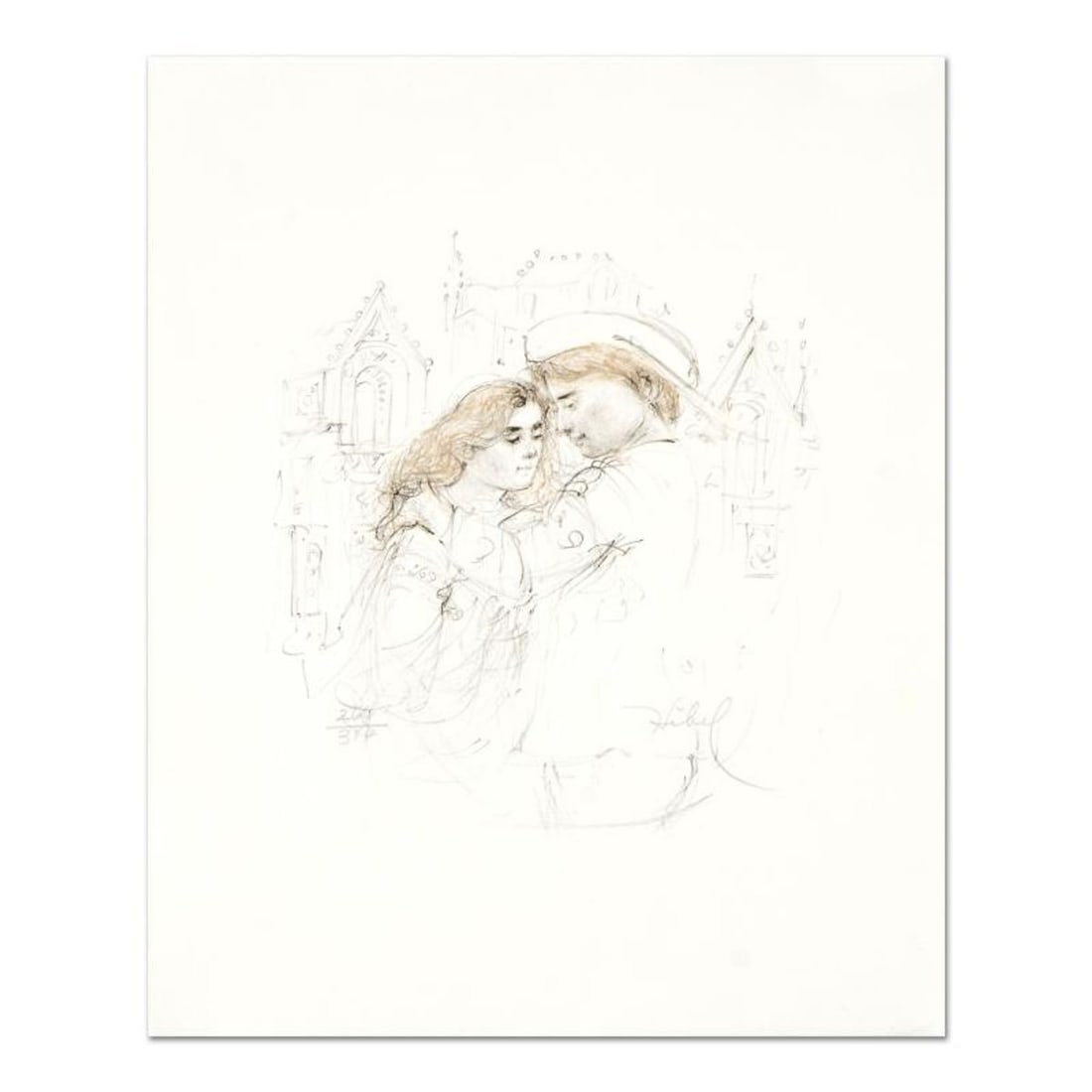 Edna Hibel (1917-2014), "Roberta and Roberto" Limited Edition Lithograph with Remarque, Numbered and: Roberta and Roberto is a limited edition lithograph on paper with remarque by Edna Hibel (1917-2014), numbered and hand signed by the artist. Includes Certificate of Authenticity. Measures approx. 5.5