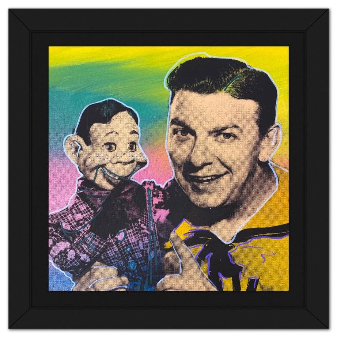 Steve Kaufman (1960-2010), "Howdy Doody" Framed Hand Embellished Limited Edition Silscreen, Numbered (1 of 2)