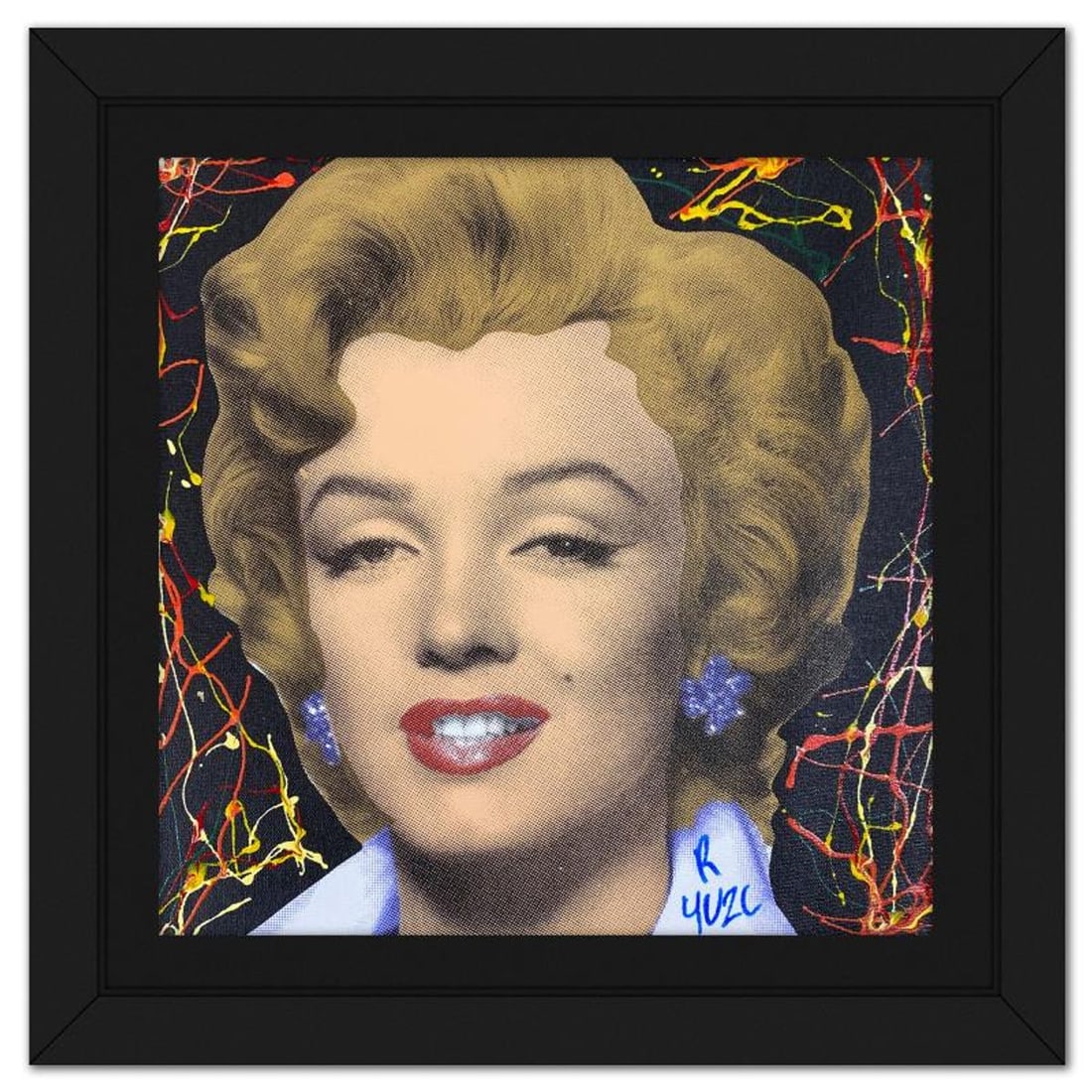 Ringo Daniel Funes, "Marilyn Classic" Framed One-of-a-Kind Mixed Media on Canvas, Hand Signed with (1 of 2)