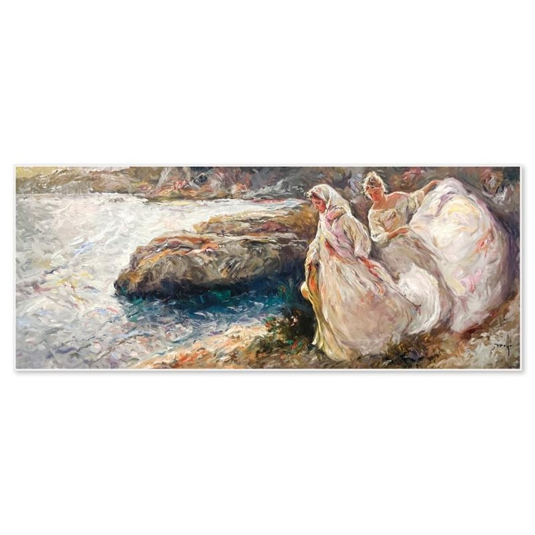 Royo, "Bajando Hacia El Mar" Limited Edition Printer's Proof on Clay-Board (18" x 45"), Numbered and: Bajando Hacia El Mar is a limited edition printer's proof on clay-board by Royo, numbered and hand signed by the artist. Includes Letter of Authenticity. Measures approx. 18" x 45" (image).
