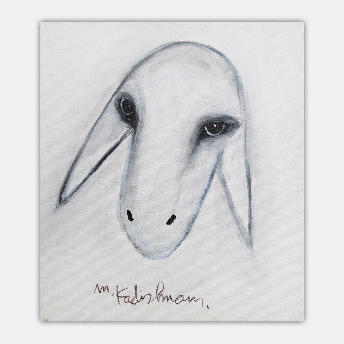 Menashe Kadishman- Original Acrylic on Canvas "Untitled": Artist: Menashe Kadishman. Medium: Original Acrylic on Canvas. Title: Untitled. Size: 13" x 12". Signature: Hand Signed by the artist. Certificate of Authenticity: Is included. Additional: Stretched a