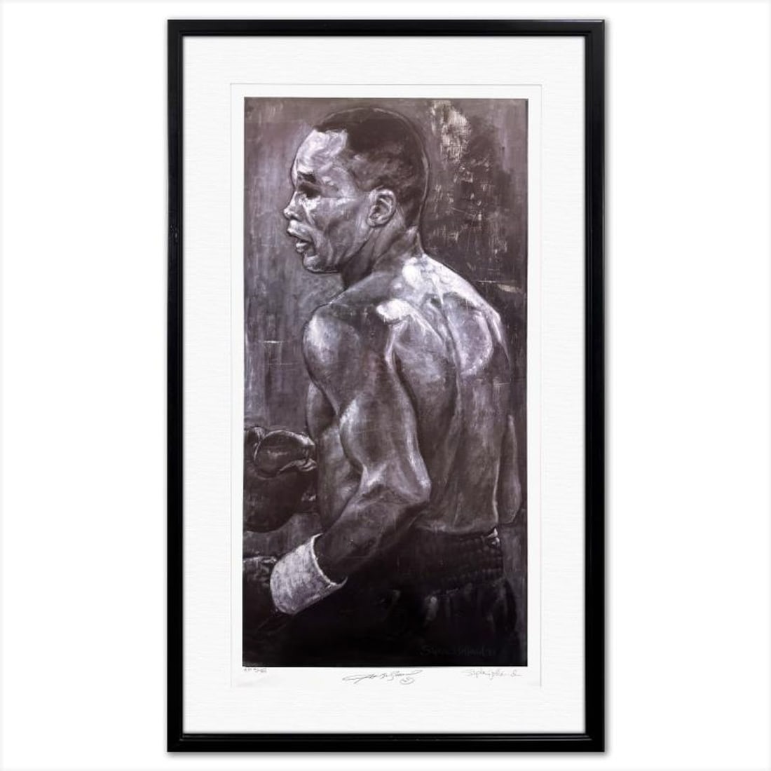 Stephen Holland, "Sugar Ray Leonard" Framed Limited Edition, AP Numbered 21/60 and Hand Signed by (1 of 4)