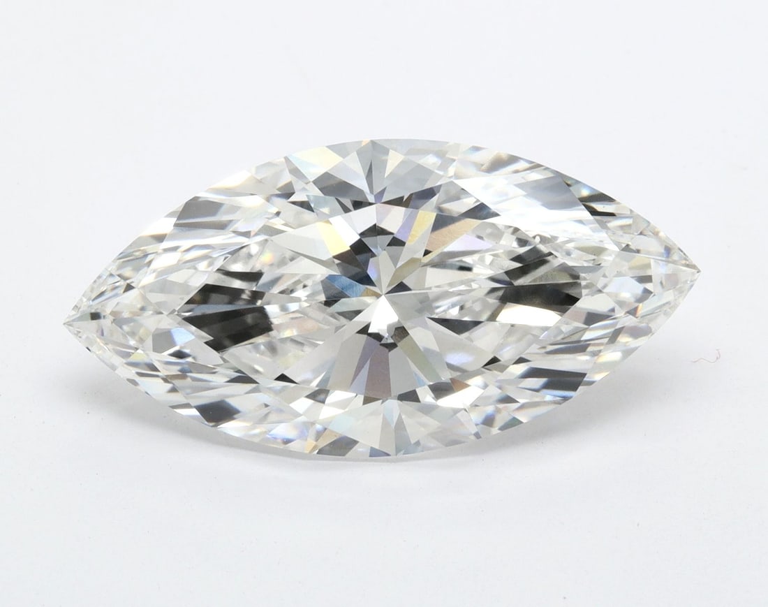 Lab Grown 1.7 ct, Color F/VS1 IGI Graded Diamond: Lab/Natural Diamond: Lab Carat Weight: 1.7 Color Grade: F Clarity Grade: VS1 Model: Marquise Fluorescence: None Polish: Excellent Symmetry: Excellent Table: 60 Size: 13.77 X 6.04 X 3.52 Certificate Nu