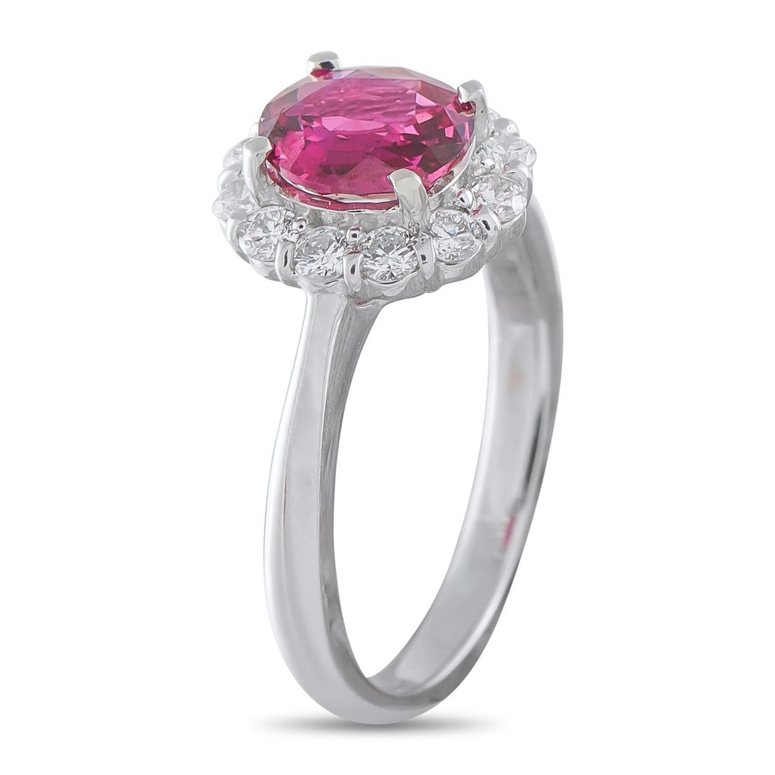 PLATINUM 0.41CT DIAMOND AND RUBY RING - 2