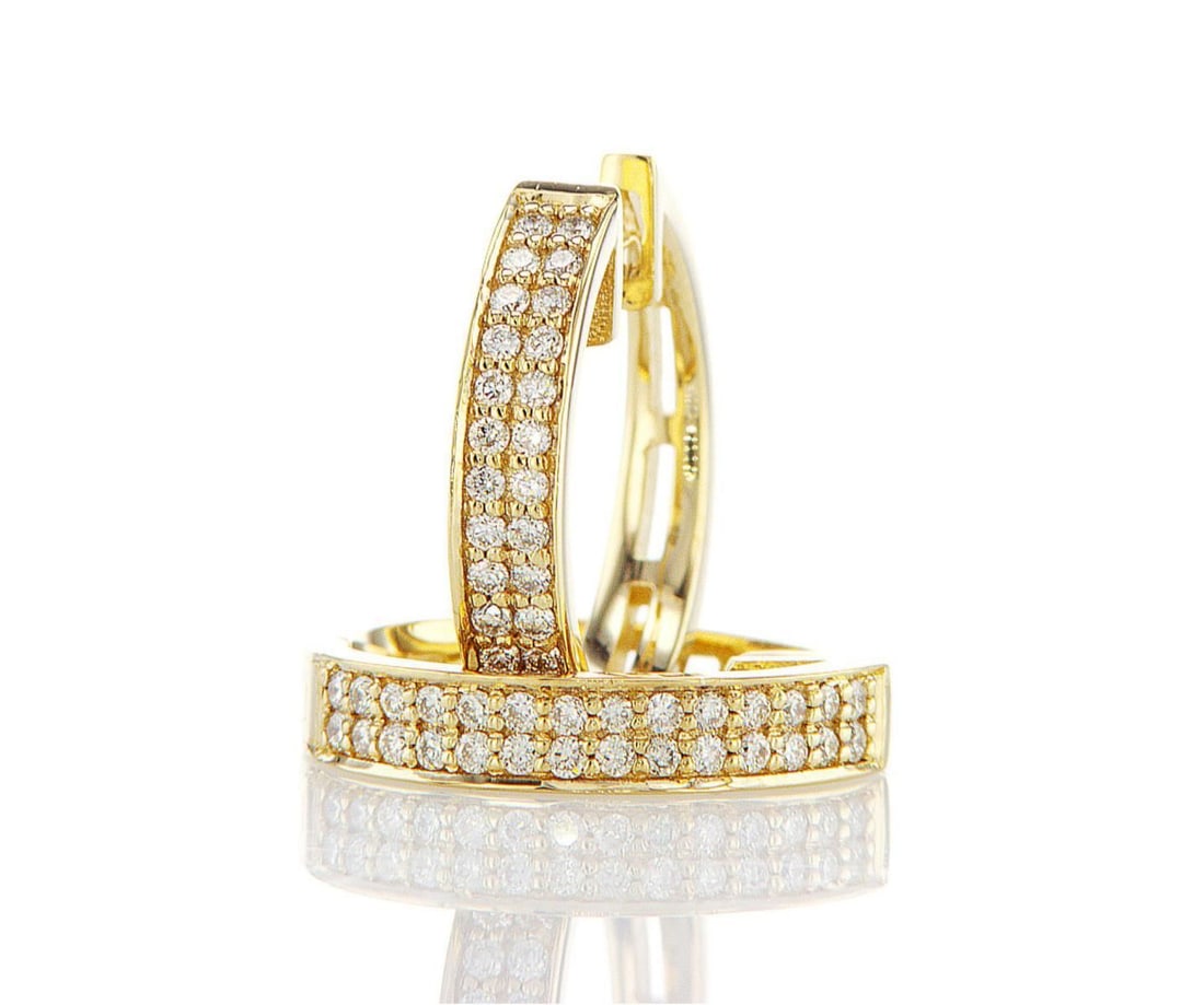 14kt Yellow Gold 0.32ctw Diamond Earrings: Jewelry Description Description: One pair of 14k yellow gold earrings, set with natural diamonds. Jewelry Weight: 3.15 Grs Total Diamonds Weight: 0.32 Cts Precious Metal: 14kt Yellow Gold Certificate 