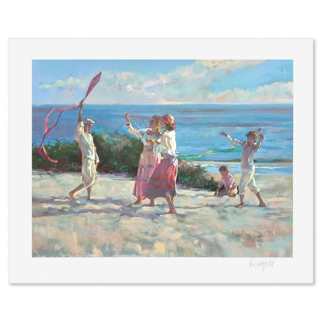 Don Hatfield, "Into the Wind" Limited Edition Printer's Proof Serigraph, Numbered and Hand Signed: Into the Wind is a limited edition printer's proof serigraph on paper by Don Hatfield, numbered and hand signed by the artist. Includes Letter of Authenticity. Measures approx. 22.5" x 28" (border), 1