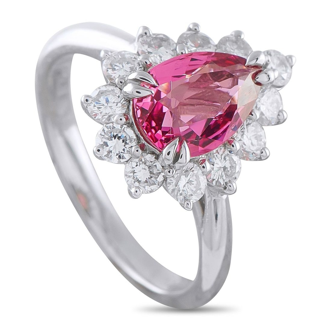 PLATINUM 0.77CT DIAMOND AND SPINEL RING (1 of 3)