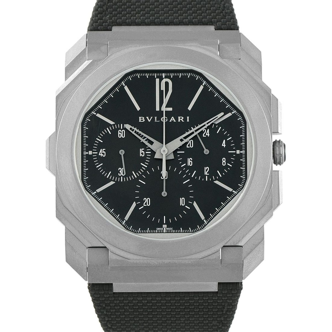 BVLGARI OCTO FINISSIMO CHRONOGRAPH GMT TITANIUM WATCH: The Bvlgari Octo Finissimo Chronograph GMT Titanium Watch 103371 is a defining example of modern engineering in watchmaking. It has a remarkably slim profile with its 42mm-wide and 6.90mm-thin titaniu
